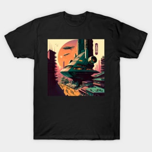 Futuristic Seoul Drawing Illustration T-Shirt